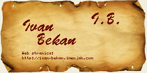 Ivan Bekan vizit kartica